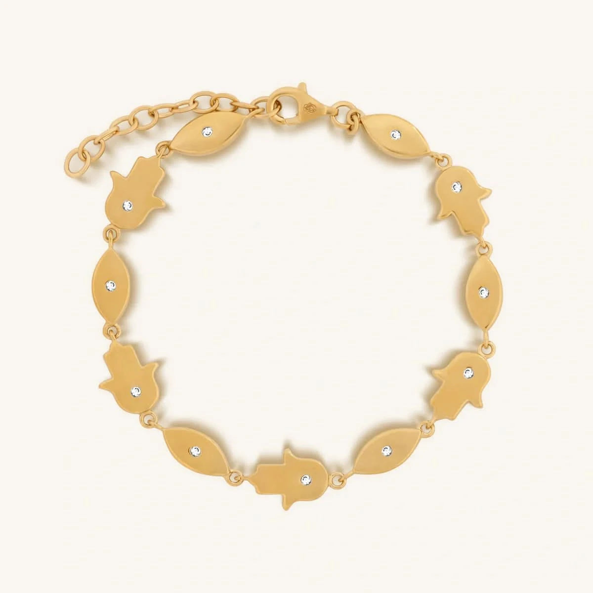 Illuminated Paths Evil Eye & Hamsa Gold Bracelet