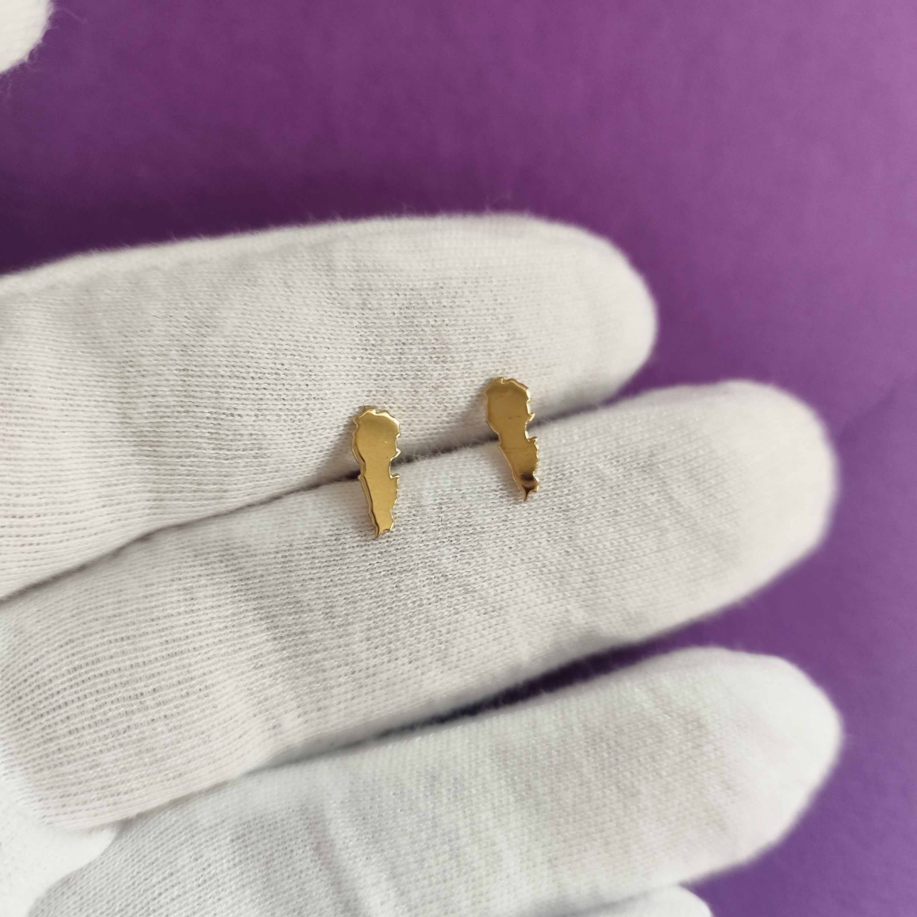 Map of Lebanon Stud Earrings
